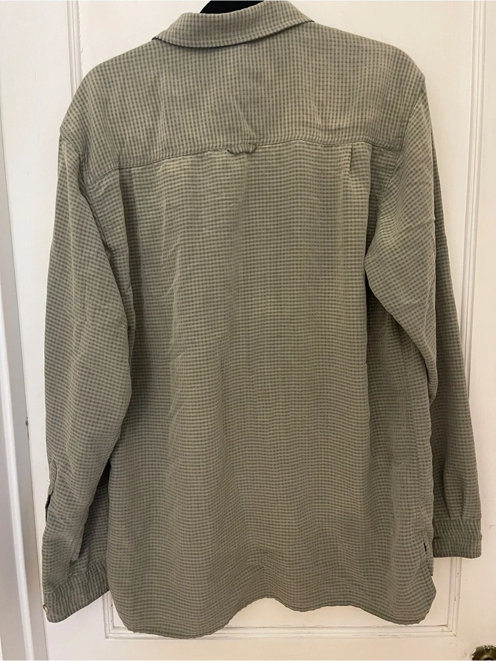 The North Face Olive Green Waffle-Knit Shirt with Black Logo